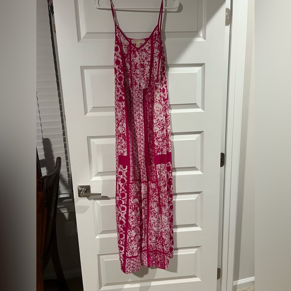 Michael Kors Pink and White Maxi Dress